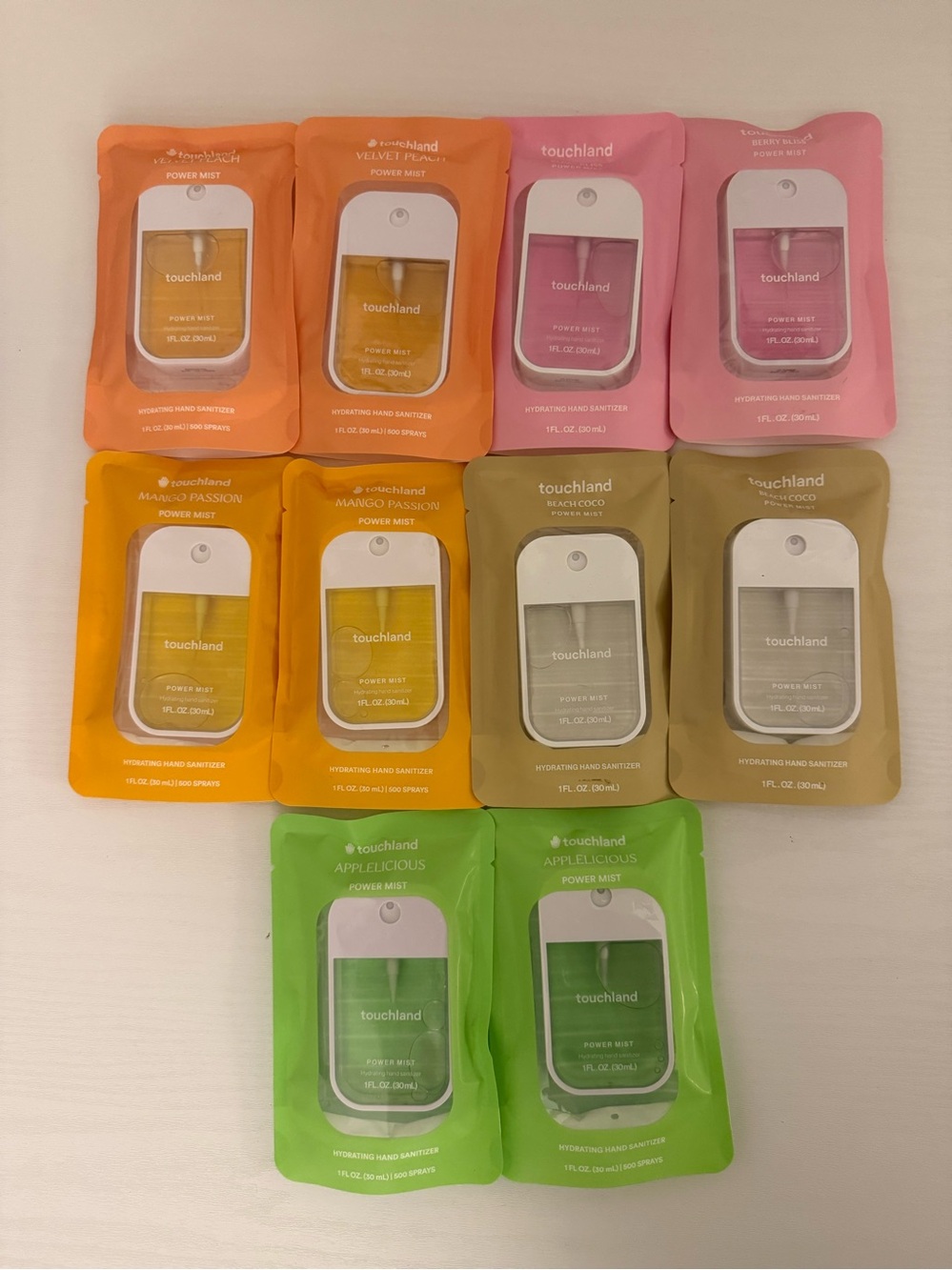 Lot of 10 Touchland hand sanitizers